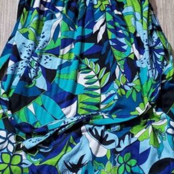 Gorgeous Blue and Green Floral Patter Sundress, Adjustable Straps - Picture 6 of 6